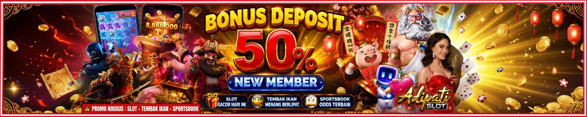 ADIPATISLOT Bonus New Member 50%